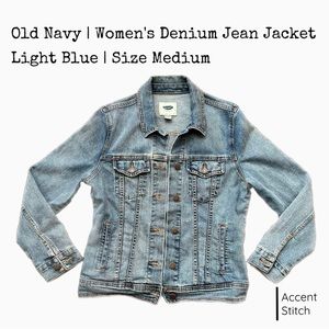 Old Navy | Women’s Denim Jean Jacket Button Up Light Blue | Size Medium